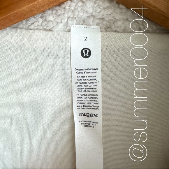 NWT Lululemon Textured Fleece Collared Jacket Bone 2 - Picture 7 of 8